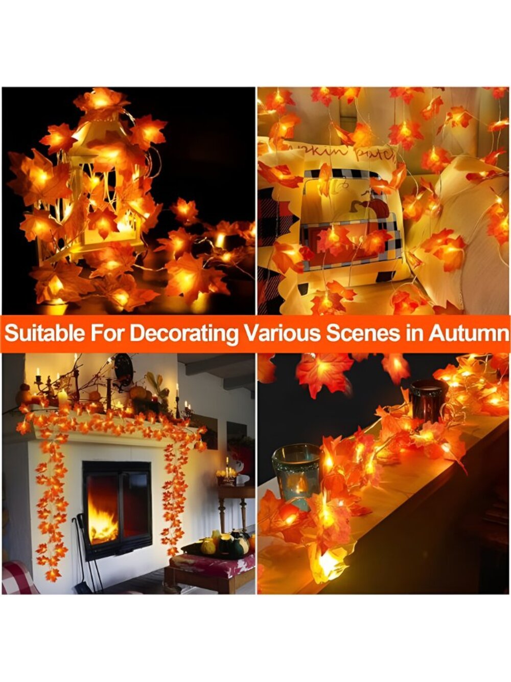 2 Pack Fall Decor Enlarged Maples Leafed Halloween Fall Decorations - Picture 6 of 7